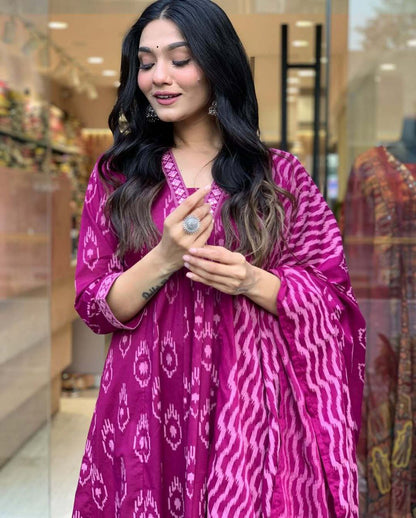 NEW LAUNCH – PURE COTTON EMBROIDERY WORK SUIT SET