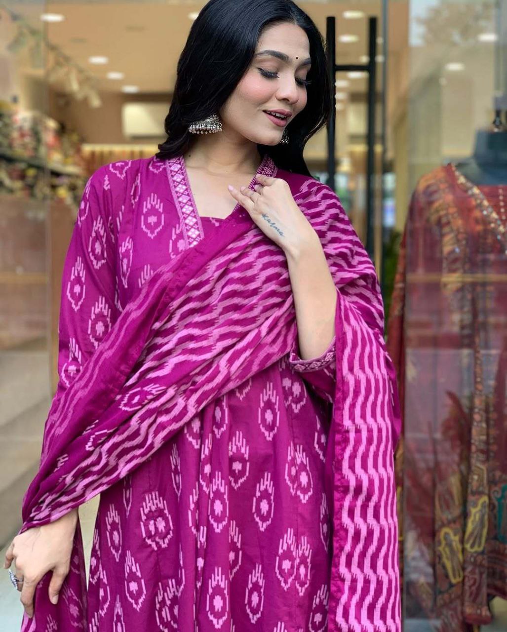 NEW LAUNCH – PURE COTTON EMBROIDERY WORK SUIT SET