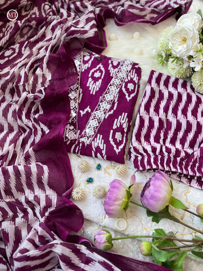 NEW LAUNCH – PURE COTTON EMBROIDERY WORK SUIT SET