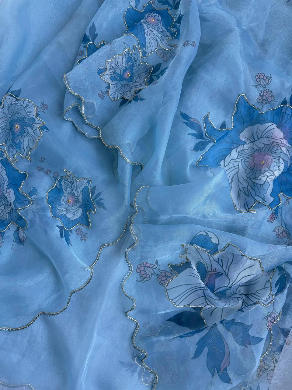 EXCLUSIVE LUXURY LAUNCH – PREMIUM HANDWORK ORGANZA SAREE