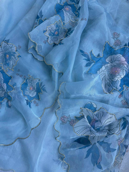 EXCLUSIVE LUXURY LAUNCH – PREMIUM HANDWORK ORGANZA SAREE