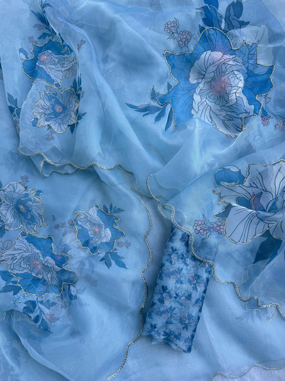 EXCLUSIVE LUXURY LAUNCH – PREMIUM HANDWORK ORGANZA SAREE