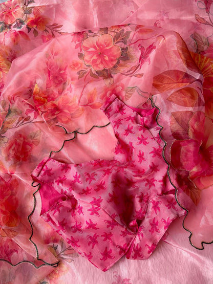 EXCLUSIVE LAUNCH – PREMIUM DIGITAL HANDWORK ORGANZA SAREE