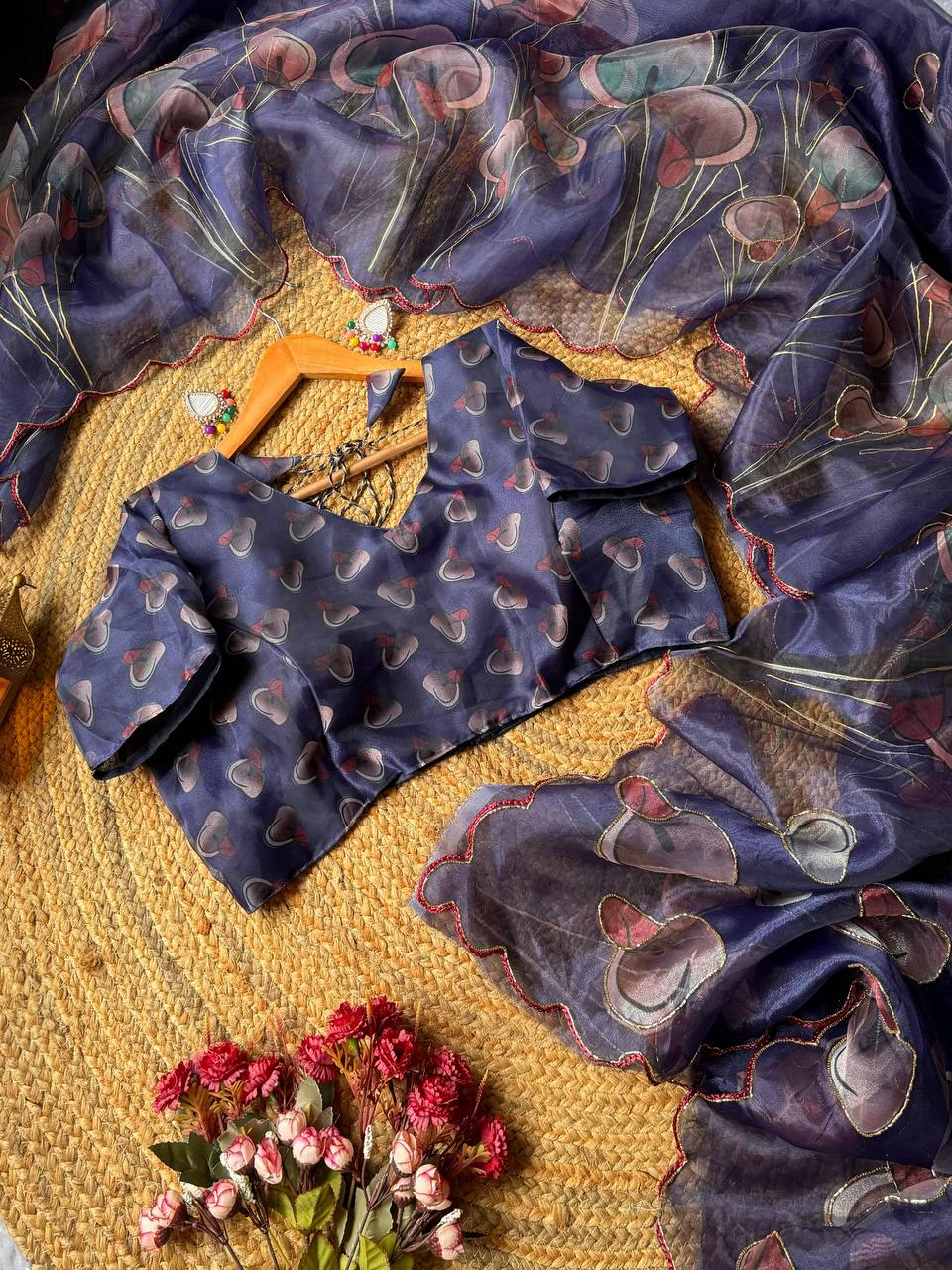 LUXURIOUS DIGITAL HANDWORK ORGANZA SAREE – EXCLUSIVE LAUNCH