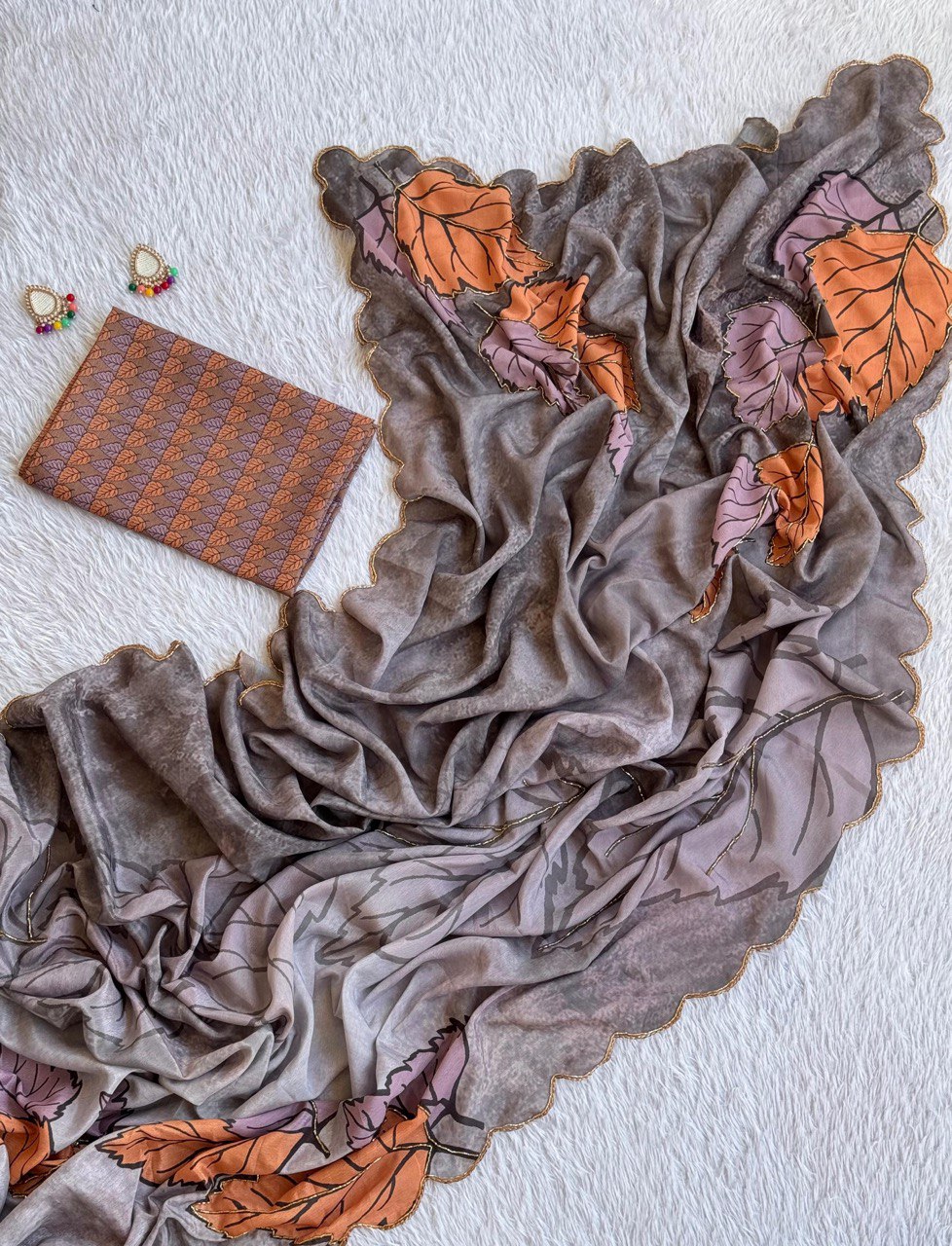 EXQUISITE CHINON SILK DIGITAL PRINT SAREE