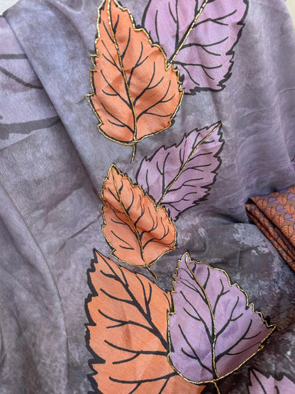 EXQUISITE CHINON SILK DIGITAL PRINT SAREE