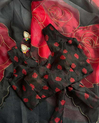 ELEGANT SOFT ORGANZA DIGITAL PRINT SAREE