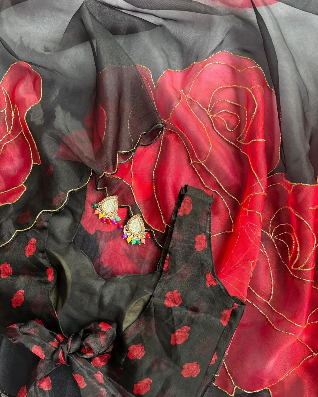 ELEGANT SOFT ORGANZA DIGITAL PRINT SAREE