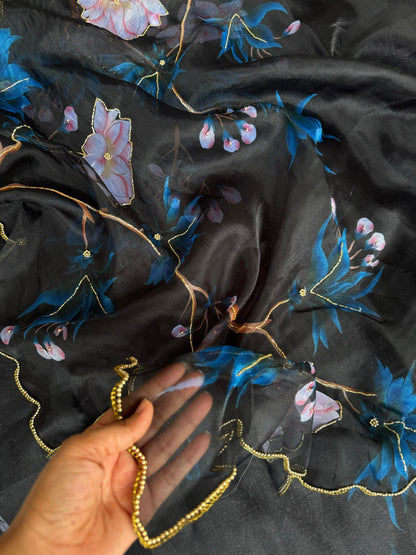 EXCLUSIVE LAUNCH – LUXURIOUS DIGITAL HANDWORK ORGANZA SAREE
