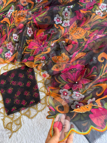 EXCLUSIVE LAUNCH – PREMIUM DIGITAL HANDWORK ORGANZA SAREE