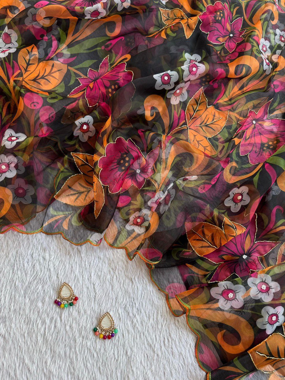 EXCLUSIVE LAUNCH – PREMIUM DIGITAL HANDWORK ORGANZA SAREE
