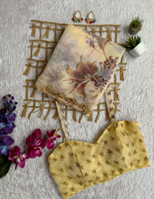 EXCLUSIVE LAUNCH – PREMIUM HANDWORK ORGANZA SAREE