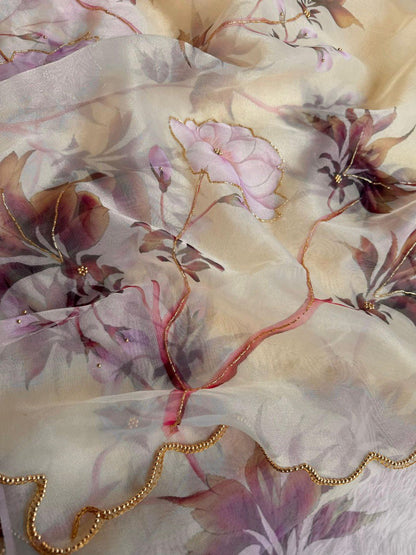 EXCLUSIVE LAUNCH – PREMIUM HANDWORK ORGANZA SAREE