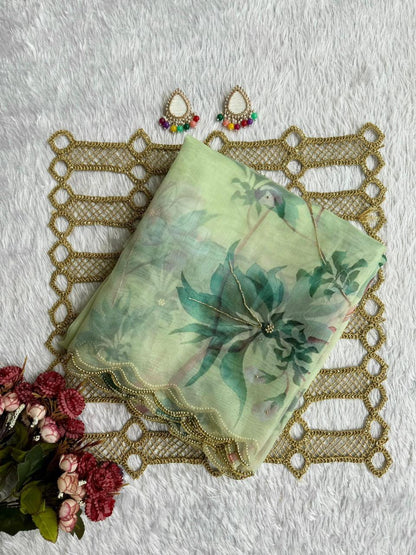 EXCLUSIVE LAUNCH – LUXURIOUS HANDWORK ORGANZA SAREE
