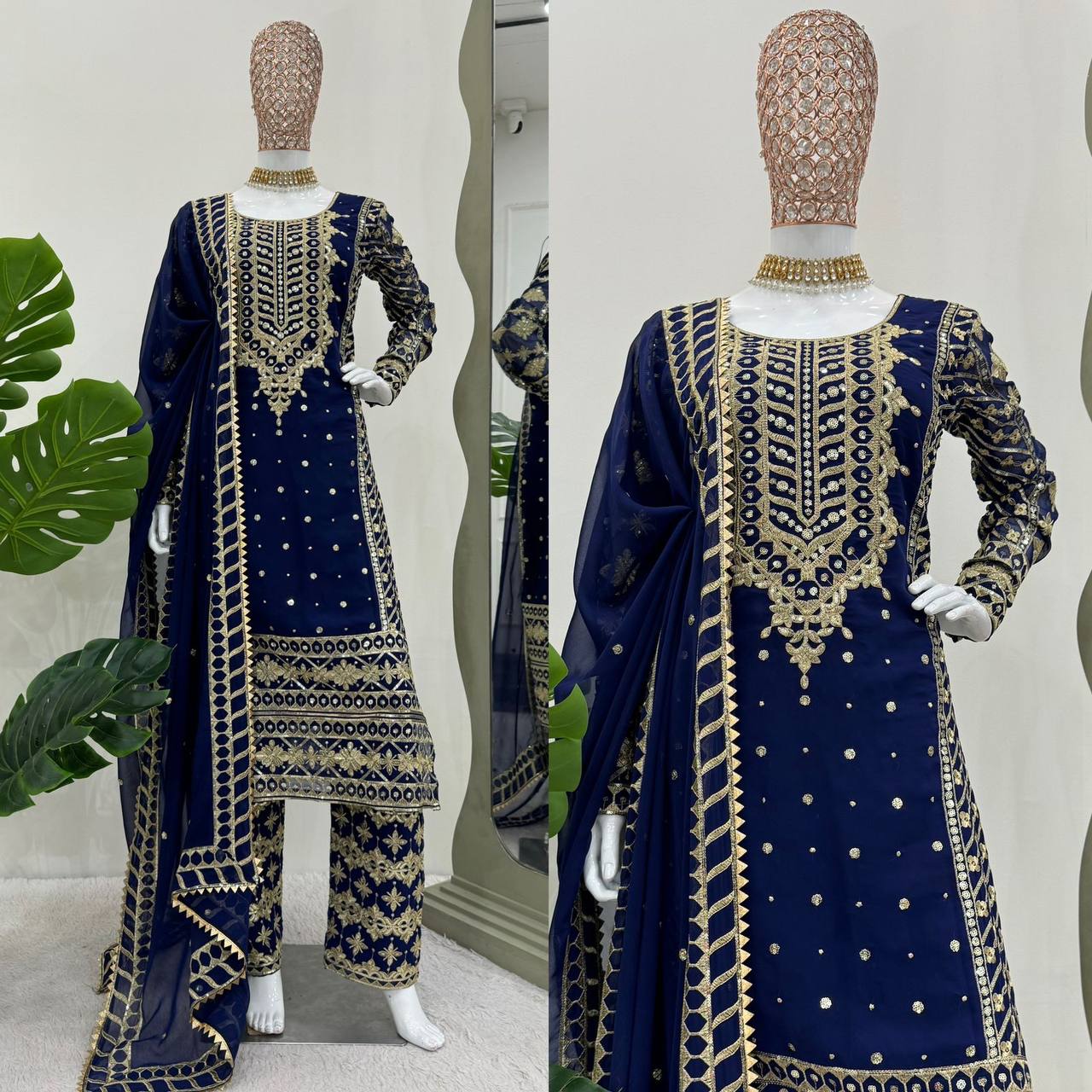 ELEGANT FOUX GEORGETTE PANT SET