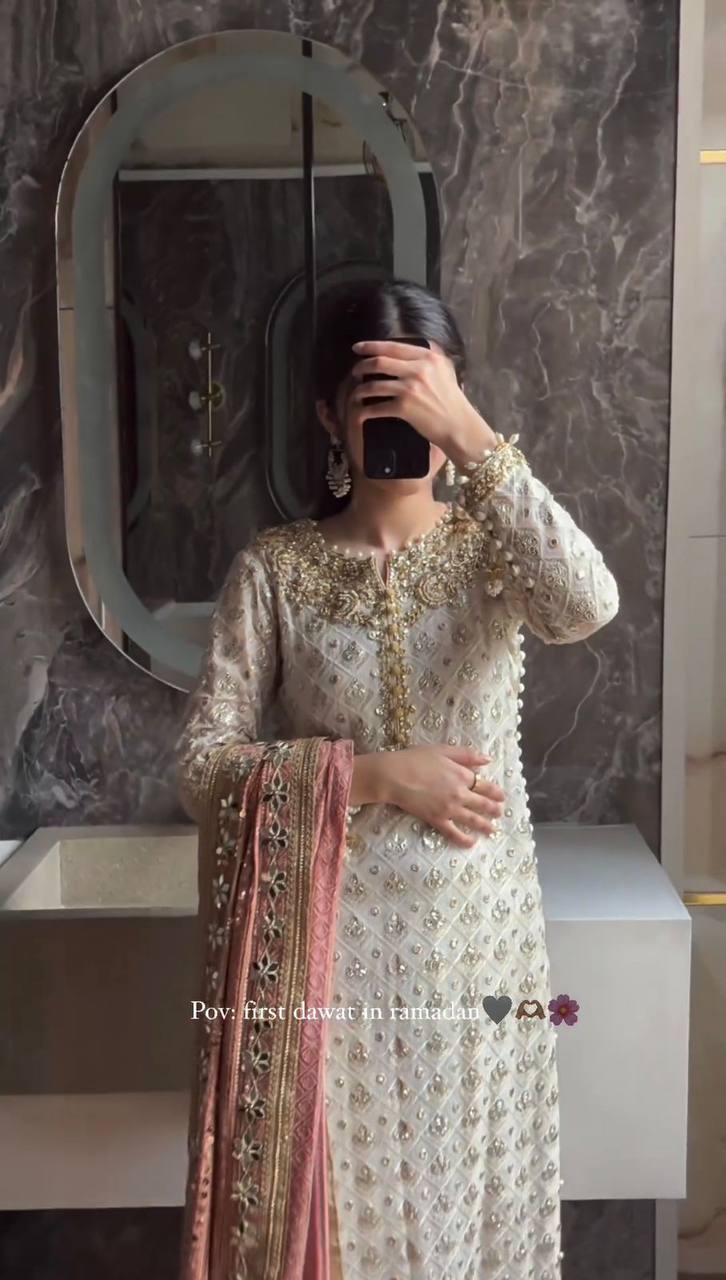ELEGANT FOUX GORGETTE PANT SET