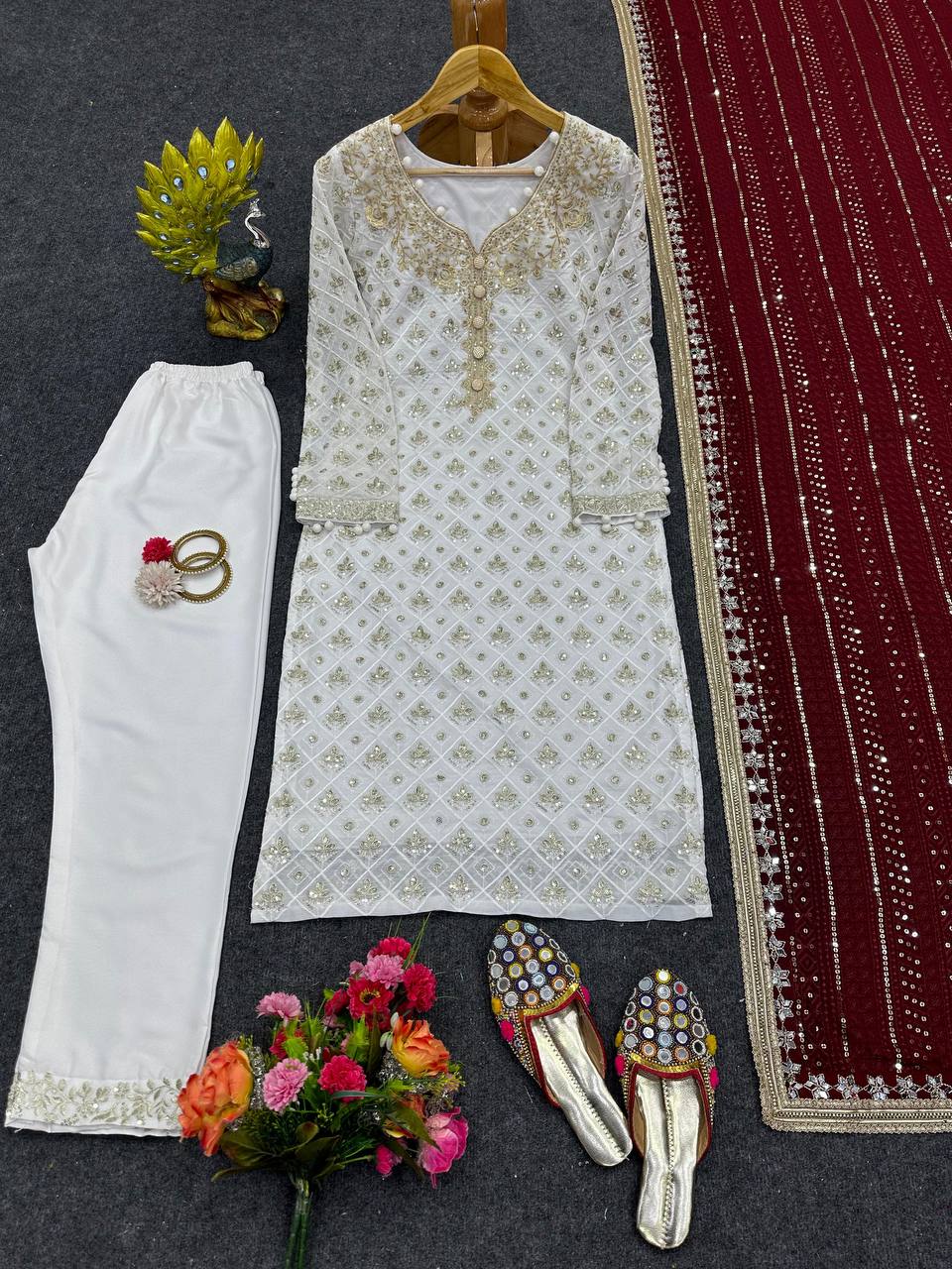 ELEGANT FOUX GORGETTE PANT SET