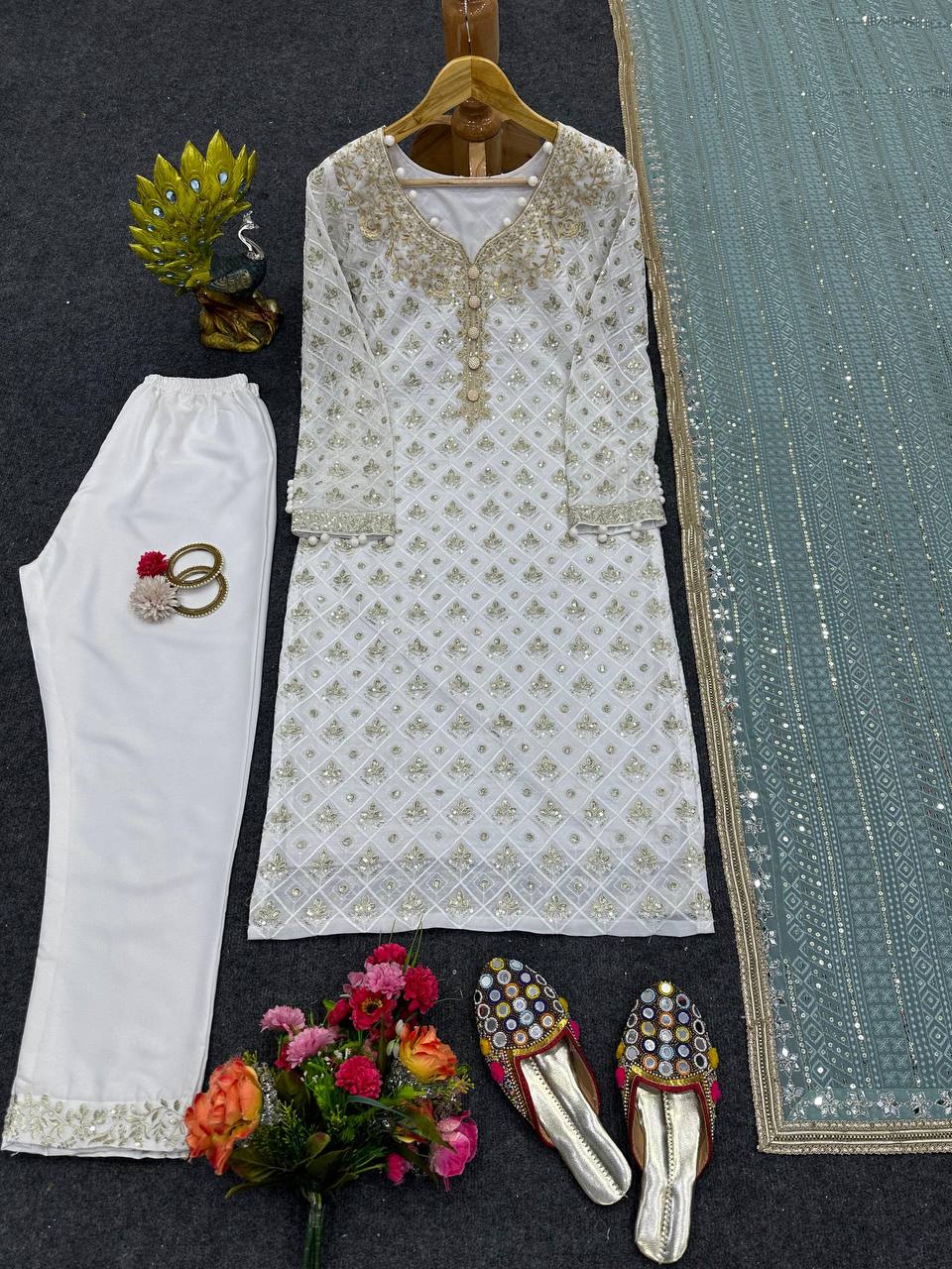 ELEGANT FOUX GORGETTE PANT SET