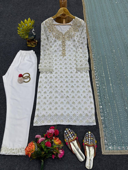 ELEGANT FOUX GORGETTE PANT SET