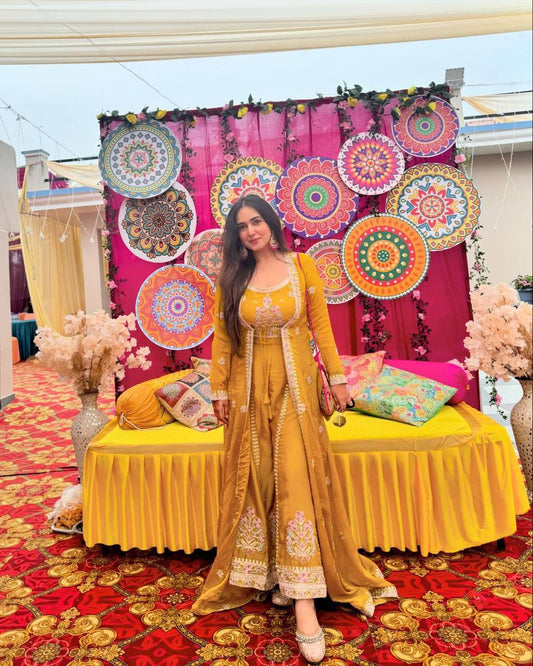 ELEGANT MASLIN KOTI PLAZO SET