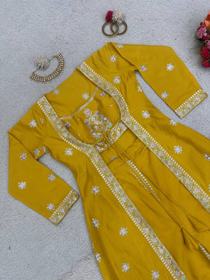 ELEGANT MASLIN KOTI PLAZO SET