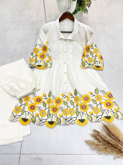 SUMMER SPECIAL DESIGNER TRENDING CO-ORD SET WITH SEQUENCE EMBROIDERY WORK