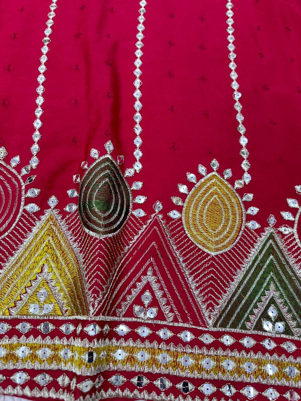ELEGANT DESIGNER SUIT IN CHINON FABRIC WITH THREAD & 9MM SEQUIN WORK – A PERFECT ETHNIC WEAR