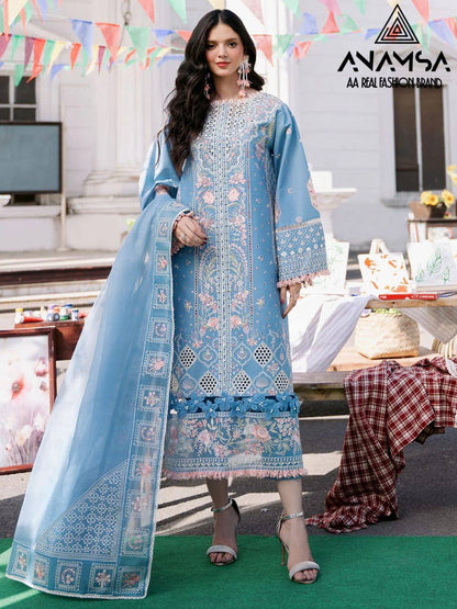ELEGANT HEAVY EMBROIDERED JAAM COTTON DESIGNER OUTFIT