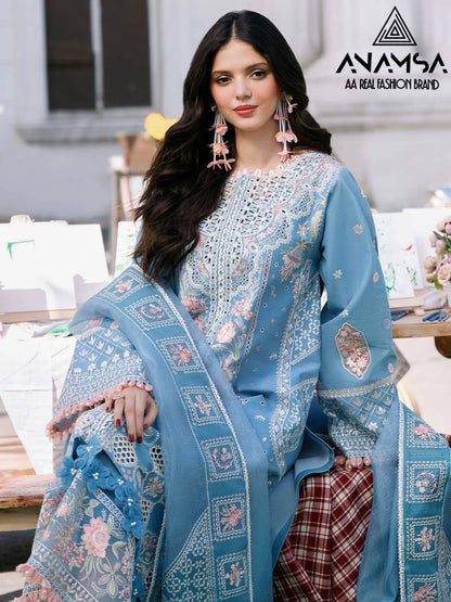 ELEGANT HEAVY EMBROIDERED JAAM COTTON DESIGNER OUTFIT