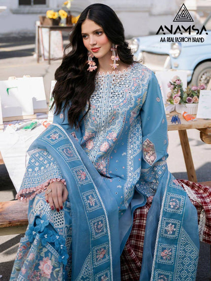 ELEGANT HEAVY EMBROIDERED JAAM COTTON DESIGNER OUTFIT
