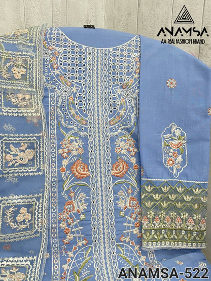 ELEGANT HEAVY EMBROIDERED JAAM COTTON DESIGNER OUTFIT