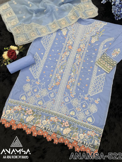 ELEGANT HEAVY EMBROIDERED JAAM COTTON DESIGNER OUTFIT