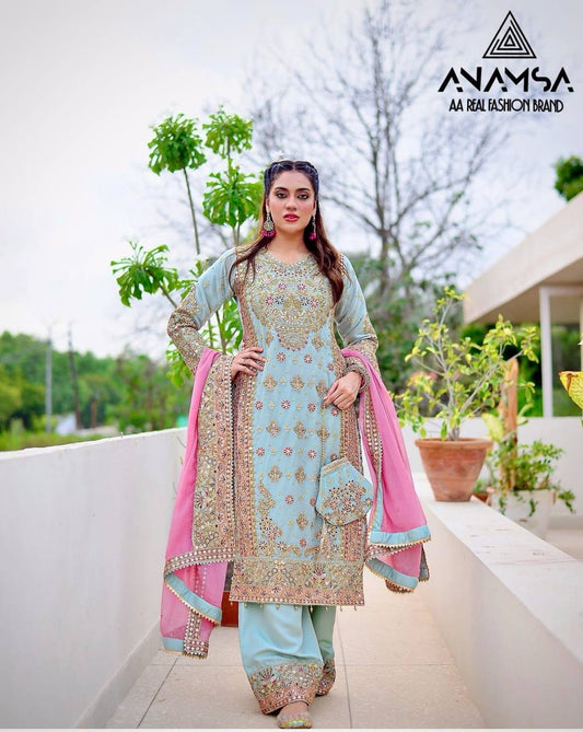 ELEGANT SEMI-STITCHED DESIGNER OUTFIT
