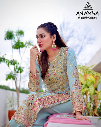ELEGANT SEMI-STITCHED DESIGNER OUTFIT