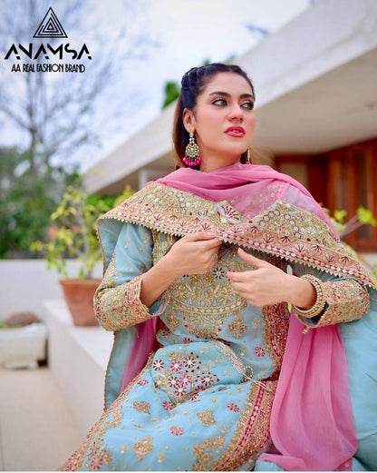 ELEGANT SEMI-STITCHED DESIGNER OUTFIT