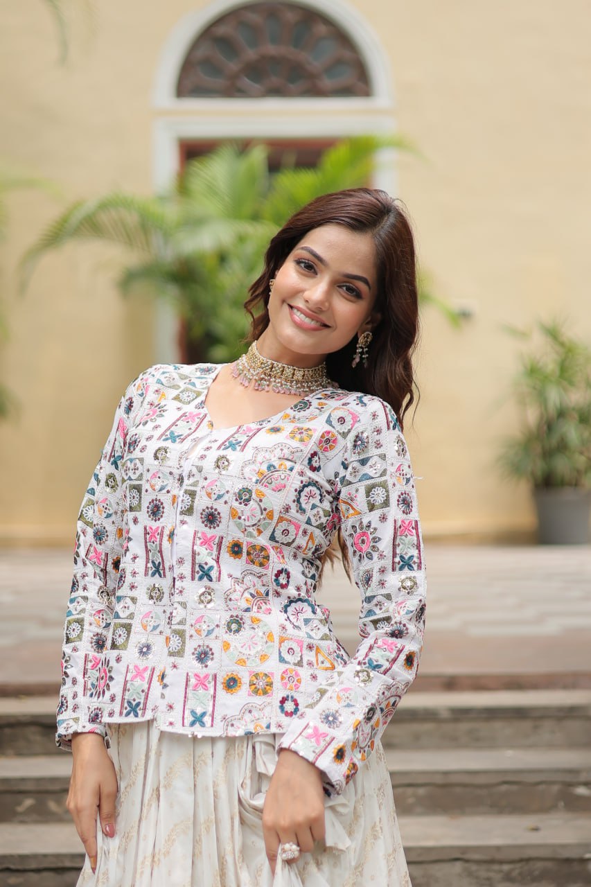 PREMIUM DESIGNER THREAD-SEQUINS EMBROIDERED READYMADE CO-ORD SET FOR WOMEN