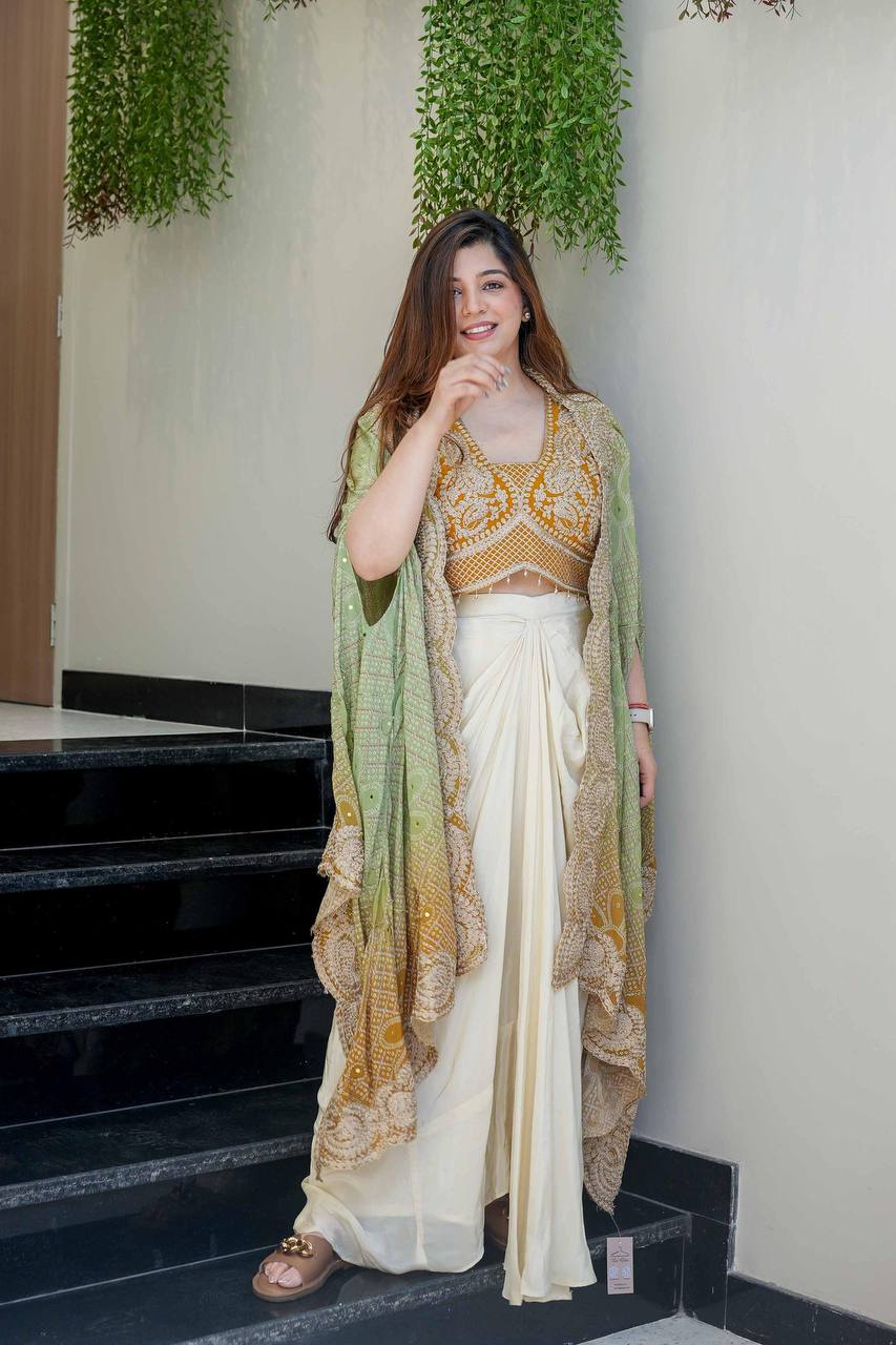 EXCLUSIVE THREE-PIECE WESTERN FUSION OUTFIT FOR A DESIGNER STATEMENT LOOK