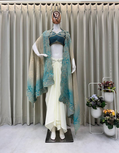 EXCLUSIVE THREE-PIECE WESTERN FUSION OUTFIT FOR A DESIGNER STATEMENT LOOK