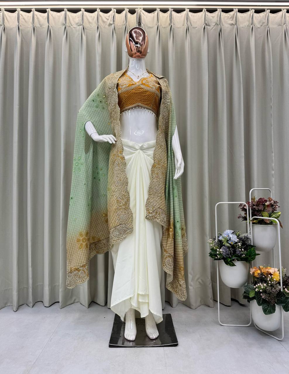 EXCLUSIVE THREE-PIECE WESTERN FUSION OUTFIT FOR A DESIGNER STATEMENT LOOK