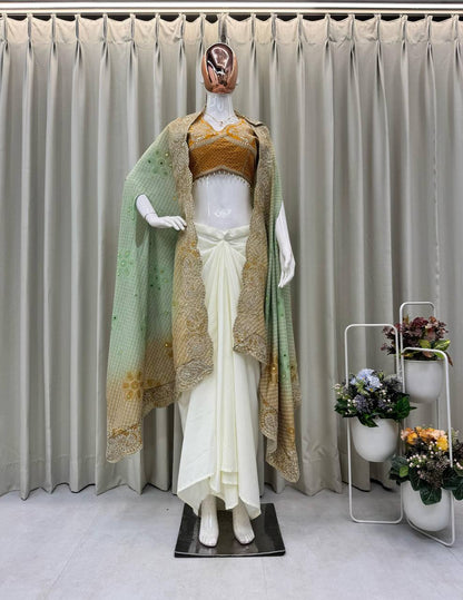EXCLUSIVE THREE-PIECE WESTERN FUSION OUTFIT FOR A DESIGNER STATEMENT LOOK