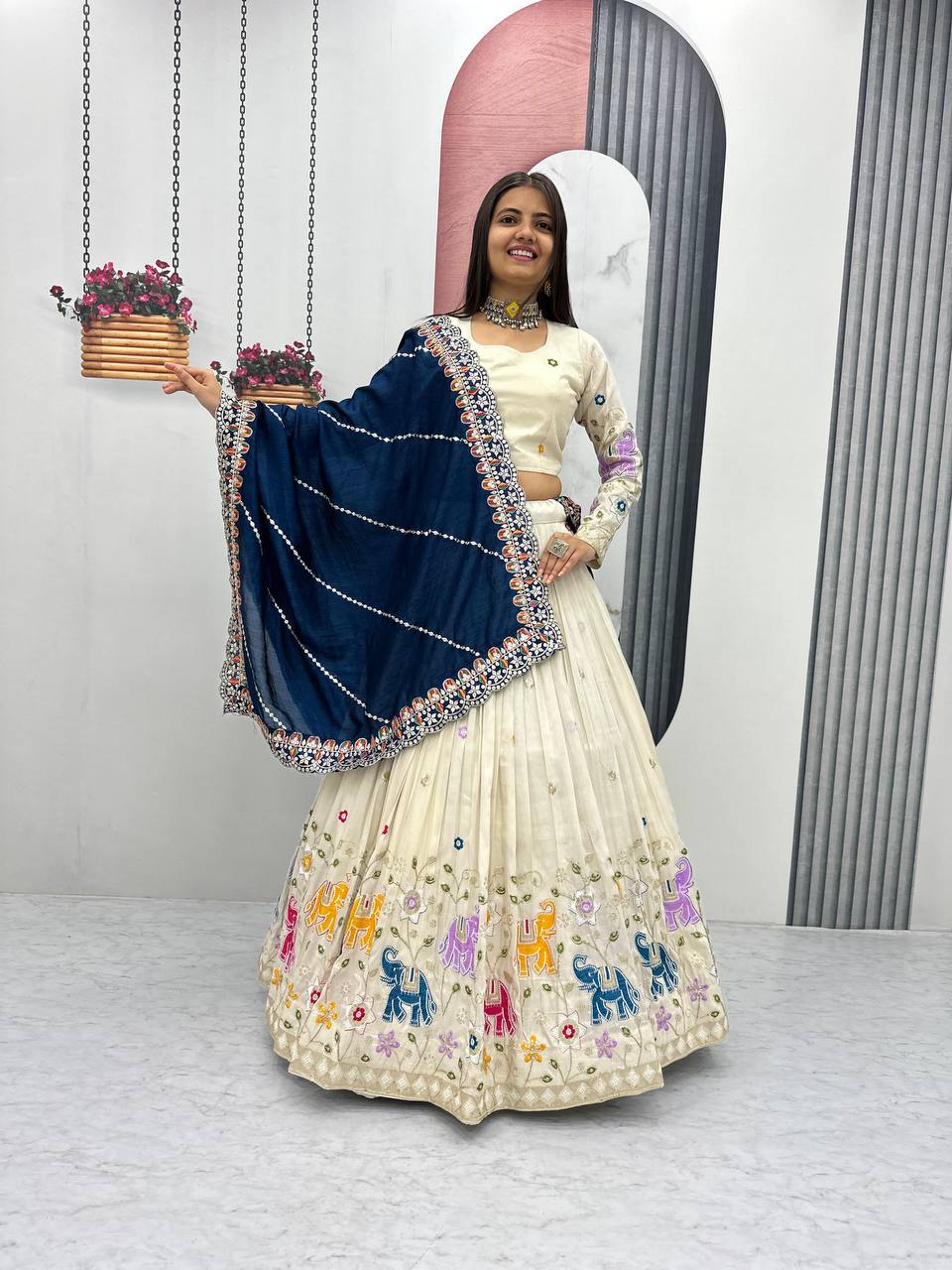 WEDDING WEAR LEHENGA CHOLI SET WITH CANCAN