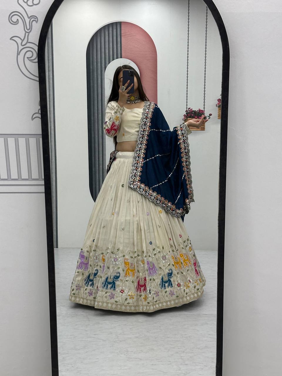 WEDDING WEAR LEHENGA CHOLI SET WITH CANCAN