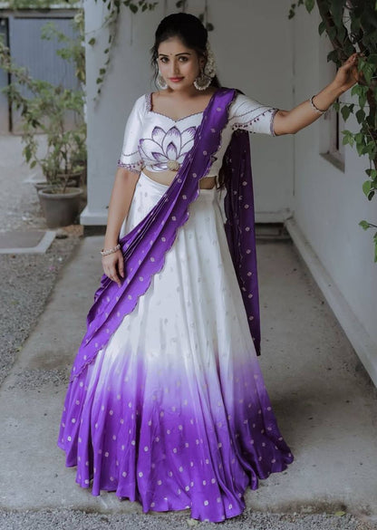 CHINON DIGITAL PRINT LEHENGA CHOLI SET WITH HANDWORK
