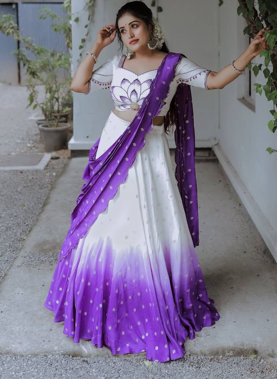 CHINON DIGITAL PRINT LEHENGA CHOLI SET WITH HANDWORK