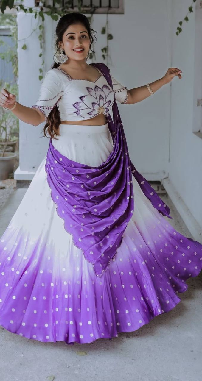CHINON DIGITAL PRINT LEHENGA CHOLI SET WITH HANDWORK