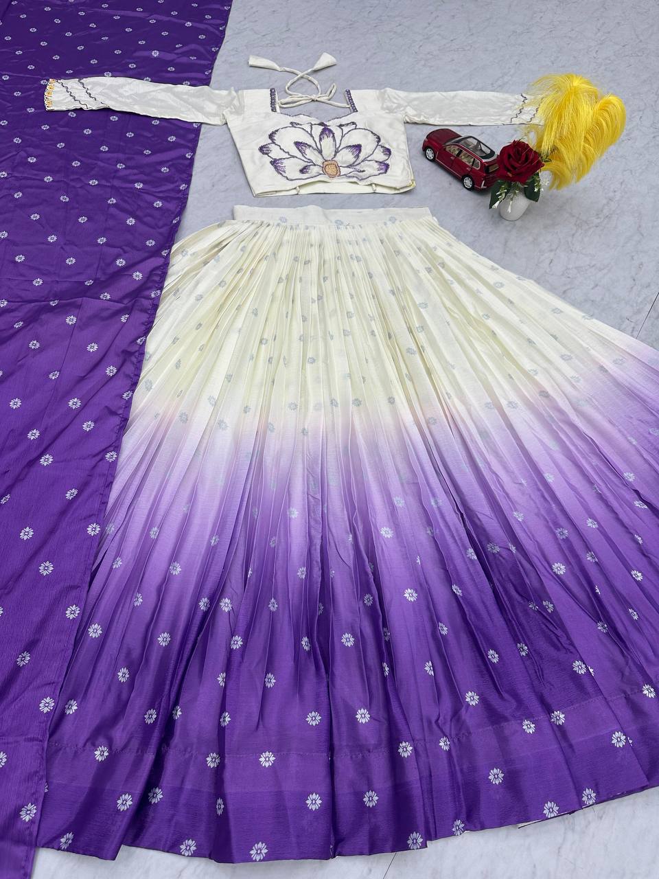 CHINON DIGITAL PRINT LEHENGA CHOLI SET WITH HANDWORK