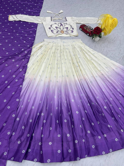 CHINON DIGITAL PRINT LEHENGA CHOLI SET WITH HANDWORK