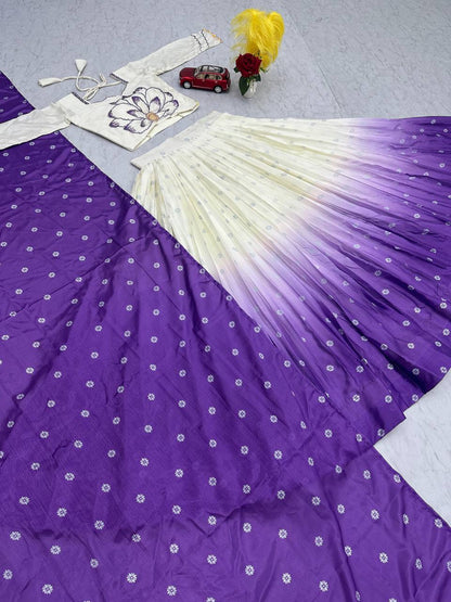 CHINON DIGITAL PRINT LEHENGA CHOLI SET WITH HANDWORK