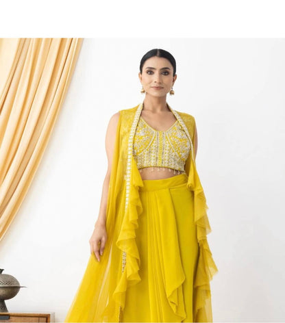 NEW THREE-PIECE HAND-WORKED WESTERN OUTFIT – PERFECT FOR THIS TRENDY WEDDING SEASON!