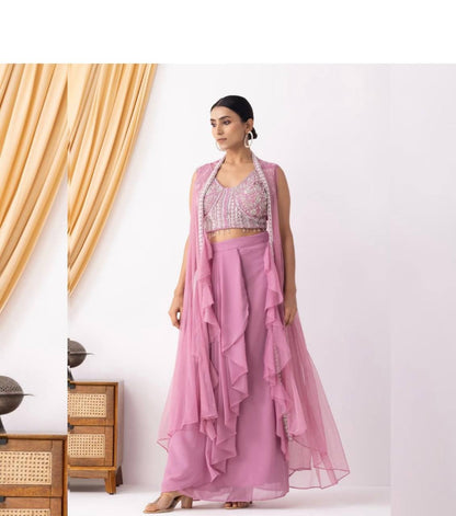 NEW THREE-PIECE HAND-WORKED WESTERN OUTFIT – PERFECT FOR THIS TRENDY WEDDING SEASON!